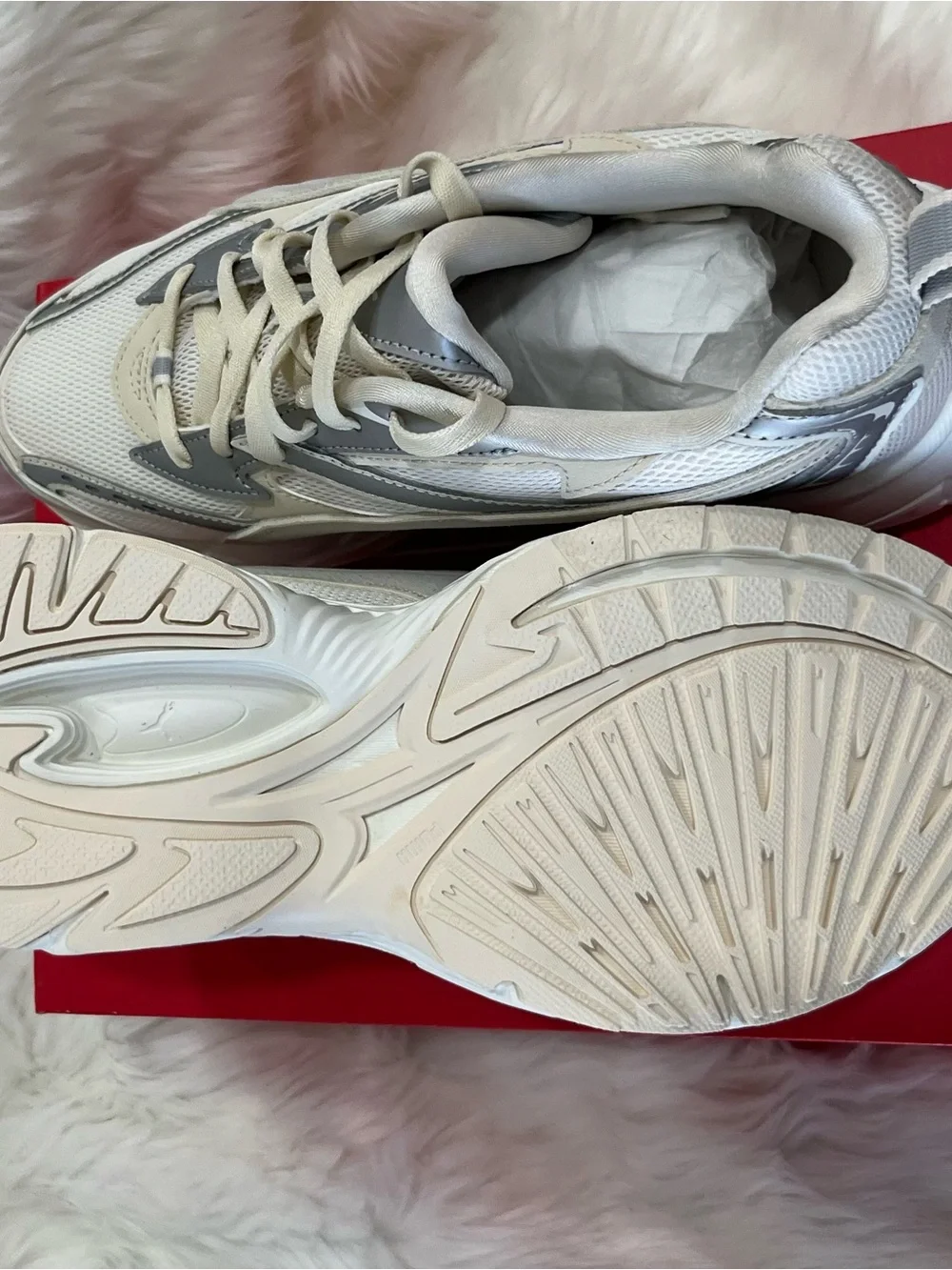 Puma‎ Morphic Retro Sneakers Warm White/Puma Silver Men’s Size 10